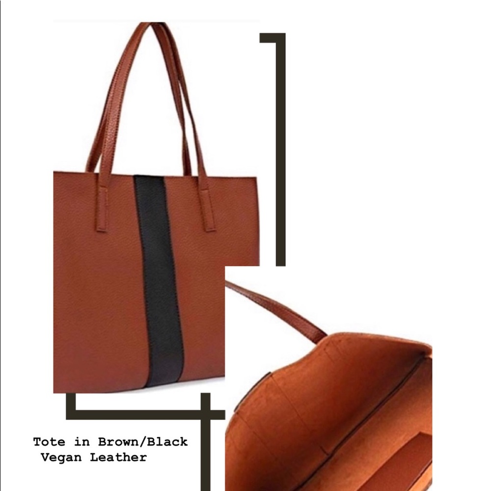 Vince Camuto Tote in Black/Brown (Vegan Leather)